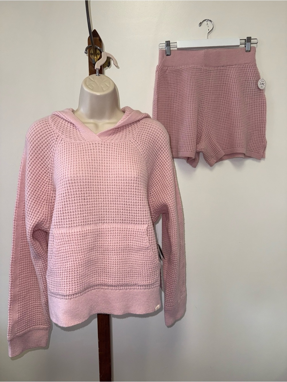 NWT Celebrity Pink (Small) Brand New Pink Soft Knit Hoodie & Shorts SET